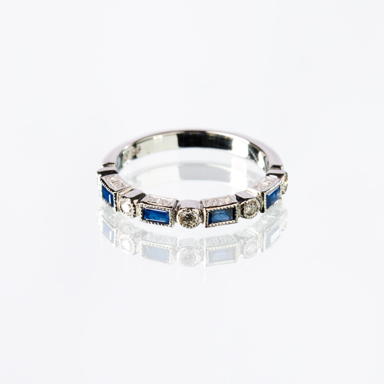 Sapphire & Diamond Ring in 9ct White Gold Archer & Holland Jewellers