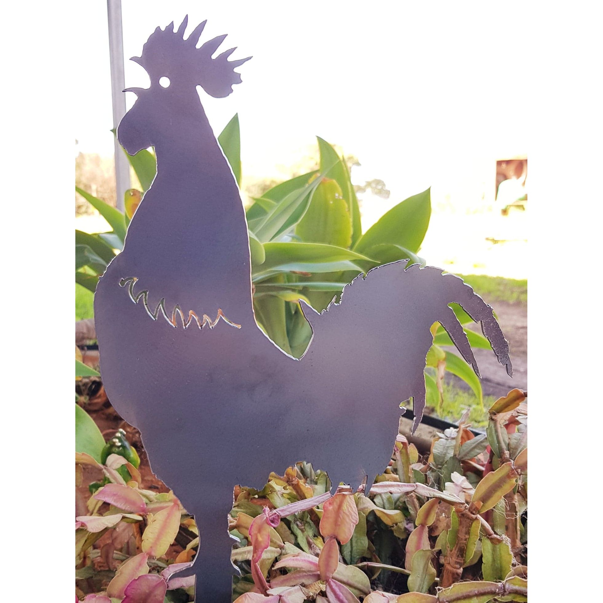 Rooster Garden Stake