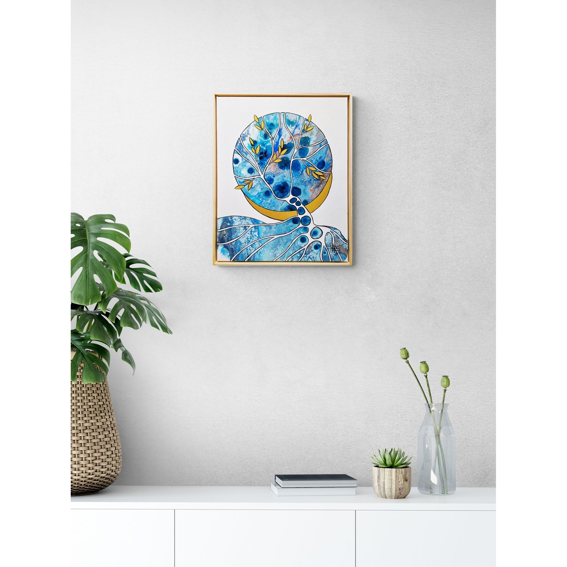 Tree of Life Gem Series 'Jade' Framed Original Acrylic Artwork